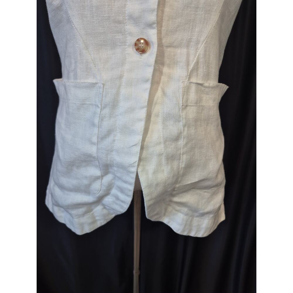 Posse Linen Ivory Emma Vest Button Down XXS Women's - Picture 6 of 12